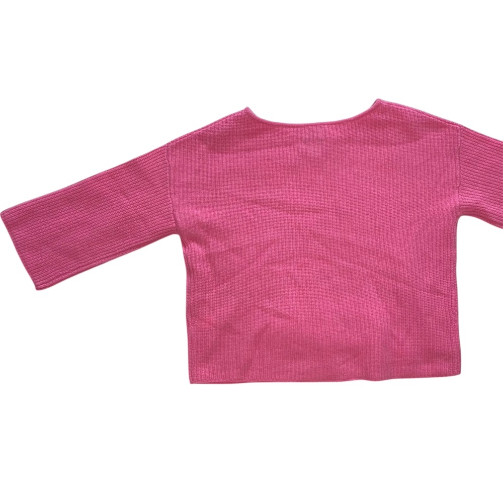 Nicole Miller Pink Merino Wool and Cashmere 3/4 Sleeve Knit Sweater - Picture 9 of 10